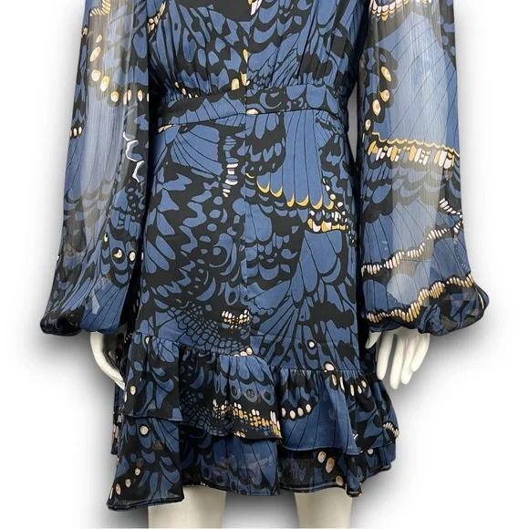 TED BAKER LONDON Pollei Butterfly Print Mini Dress US 6 Prairie Wedding Guest - Picture 11 of 16